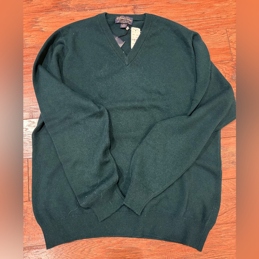 Brooks Brothers Forest Green V-Neck Sweater